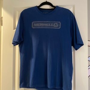 Merrell blue t shirt size est at medium- see listing for measurements